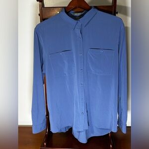 Eddie Bauer Women’s XL Lightweight Outdoor Button Down Long Sleeve Shirt Blue